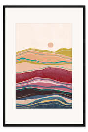 Gerahmter Kunstdruck Retro Regenbogenlandschaft III