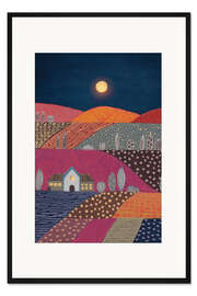 Gerahmter Kunstdruck Mitternachtslandschaft II