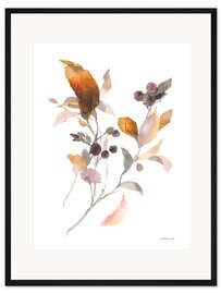 Gerahmter Kunstdruck Herbststräucher I