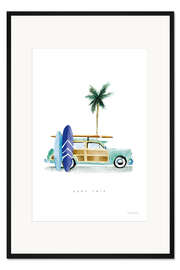 Gerahmter Kunstdruck Surf Trip mit meinem Oldtimer