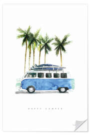 Selvklebende plakat Surf trip with my camper