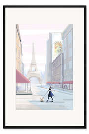 Gerahmter Kunstdruck Morgenspaziergang in Paris