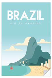 Selvklebende plakat Rio de Janeiro - Brazil