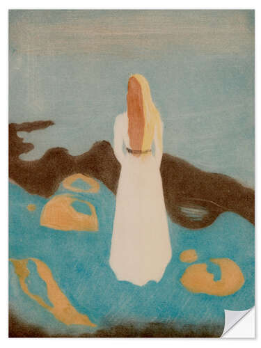 Vinilo para la pared Young woman on the beach