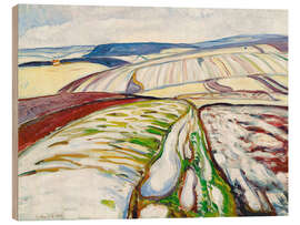 Quadro de madeira Snowmelt near Elgersburg - Edvard Munch