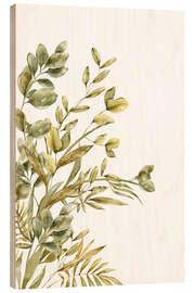 Wood print Botanical illustration