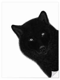 Wall sticker Black wolf