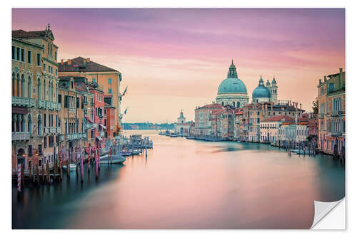 Selvklæbende plakat Pink Venice