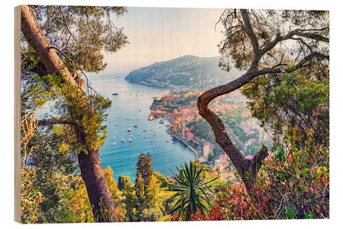 Wood print Villefranche-Sur-Mer