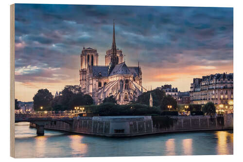 Wood print Notre-Dame de Paris