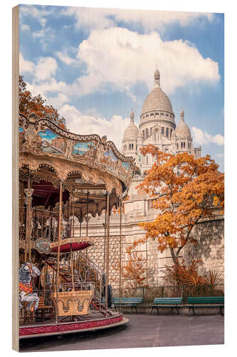 Wood print Montmartre