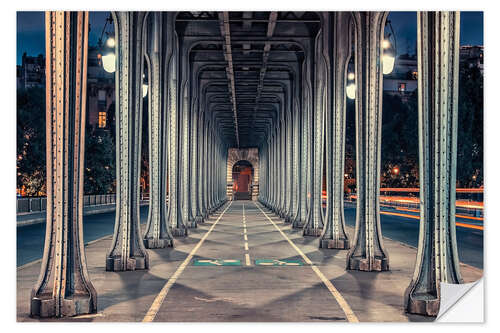 Selvklebende plakat Bir-Hakeim Bridge