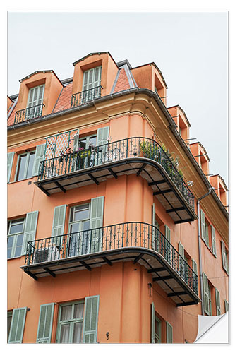 Adesivo murale Edificio colorato a Nizza, Francia