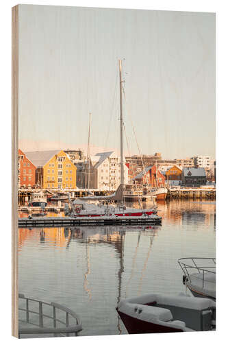 Tableau en bois Port de Tromso, Norvège