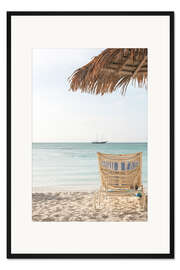 Gerahmter Kunstdruck Blick auf den Strand von Aruba