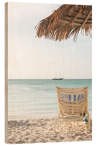 Wood print View of the Aruba Beach