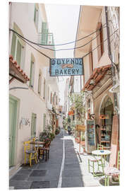 Foam board print Pastel street in Greece