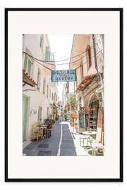 Gerahmter Kunstdruck Pastellstraße in Griechenland