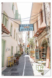 Naklejka na ścianę Pastel street in Greece