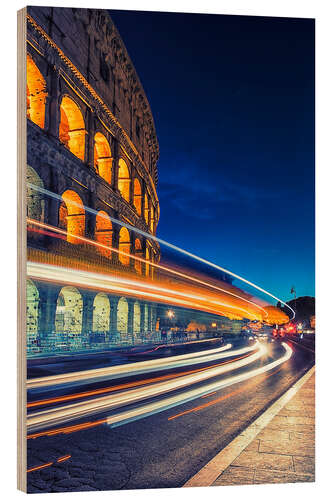 Stampa su legno Colosseo di notte