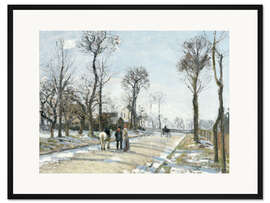 Gerahmter Kunstdruck Route de Versailles louveciennes Winter Sonne und Schnee