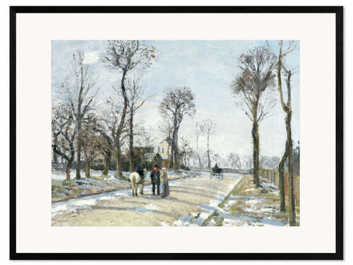Impressão artística com moldura Route de Versailles louveciennes winter sun and snow
