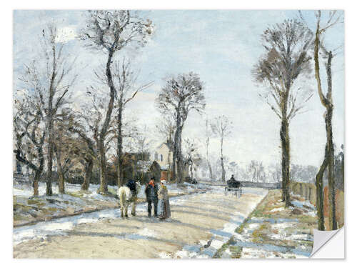 Selvklebende plakat Route de Versailles louveciennes winter sun and snow