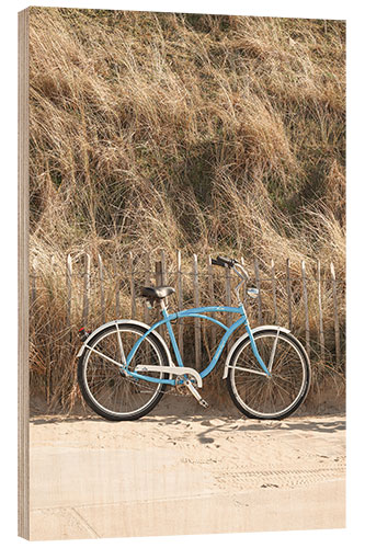 Holzbild Strandrad in Holland