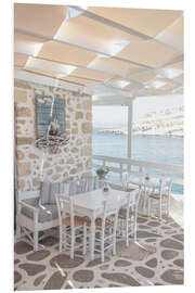 Tableau en PVC Terrasse Blanche En Grèce