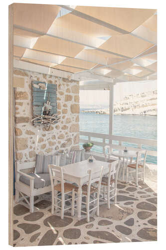 Hout print White Terrace In Greece
