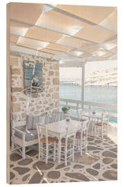 Hout print White Terrace In Greece