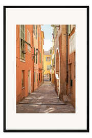 Gerahmter Kunstdruck Bunte Häuser in Menton, Frankreich II