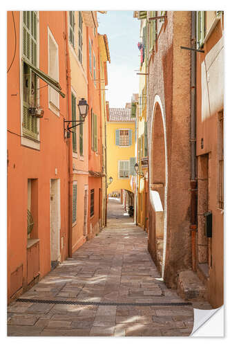 Selvklebende plakat Colorful houses in Menton, France II