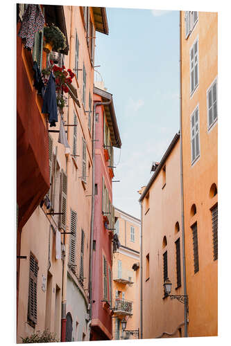 Foam board print Colorful street architecture in Nice