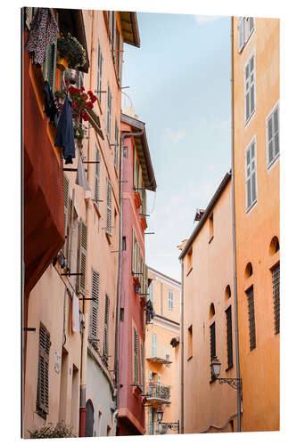 Gallery print Colorful street architecture in Nice