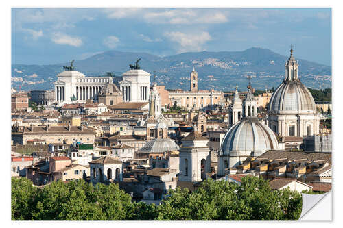 Selvklæbende plakat Rome skyline with Vatican City and Victor Emmanuel II Monument