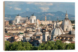 Wood print Rome skyline with Vatican City and Victor Emmanuel II Monument