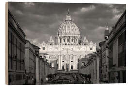 Wood print St. Peter&#039;s Basilica in Rome