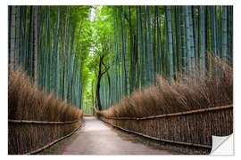 Selvklebende plakat Arashiyama bamboo forest