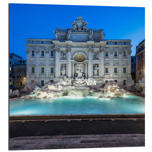 Alubild Trevi Brunnen bei Nacht