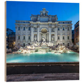 Holzbild Trevi Brunnen bei Nacht