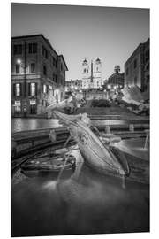 PVC-tavla Spanish Steps and Fountain Fontana della Barcaccia