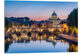 Gallery print Rome skyline in the evening with a view of St. Peter&#039;s Basilica