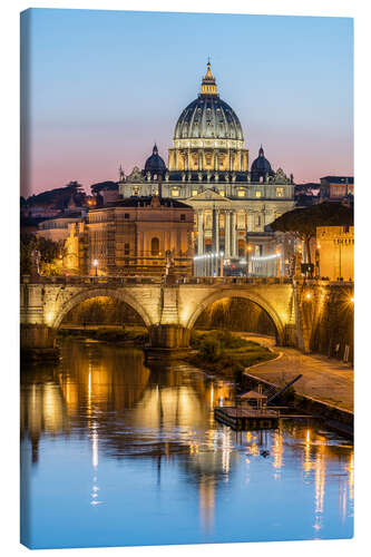 Canvas print St. Peter's Basilica in Rome in the evening