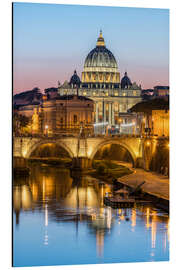 Magnettafel Petersdom in Rom am Abend