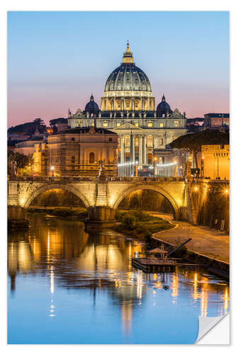 Wall sticker St. Peter's Basilica in Rome in the evening