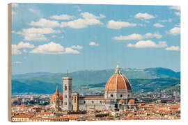 Holzbild Kathedrale von Florenz im Sommer