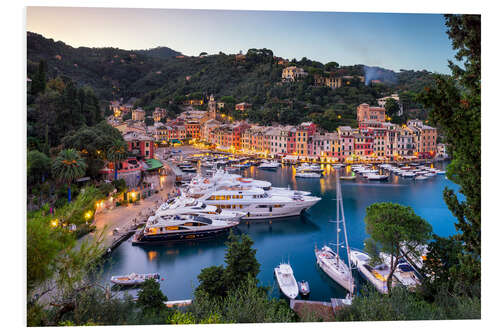 Foam board print Portofino in the evening