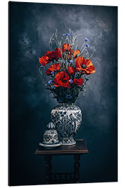 Aluminium print Poppies in the vase