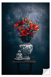 Selvklebende plakat Poppies in the vase